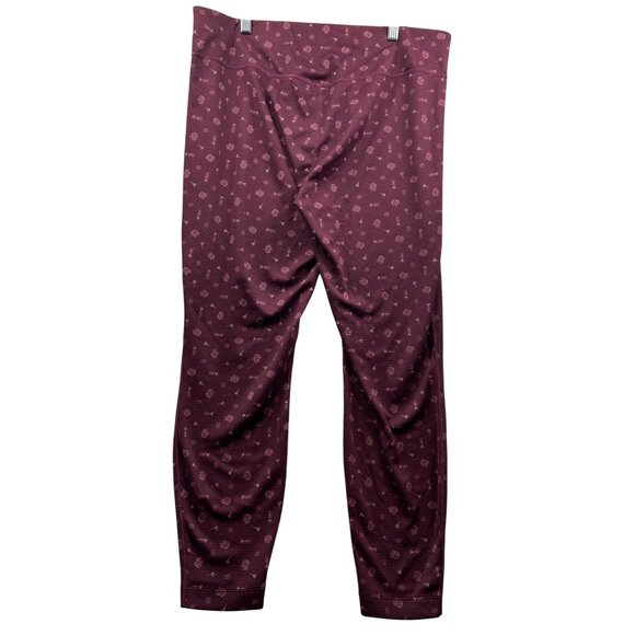 Patagonia Capilene Midweight Baselayer Bottoms Recycld Polyester Maroon Print XL - Picture 7 of 7